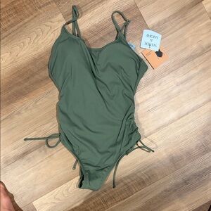 Shade & Shore Olive Green One-Piece Swimsuit